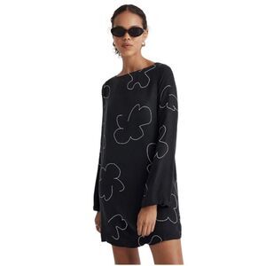 Madewell Dress Womens Size XXS Black Floral Shift Mini‎